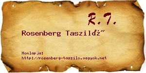 Rosenberg Tasziló névjegykártya
